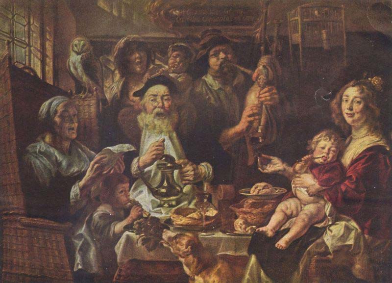 Jacob Jordaens Jacob Jordaens, As the Old Sang, So the young Pipe.